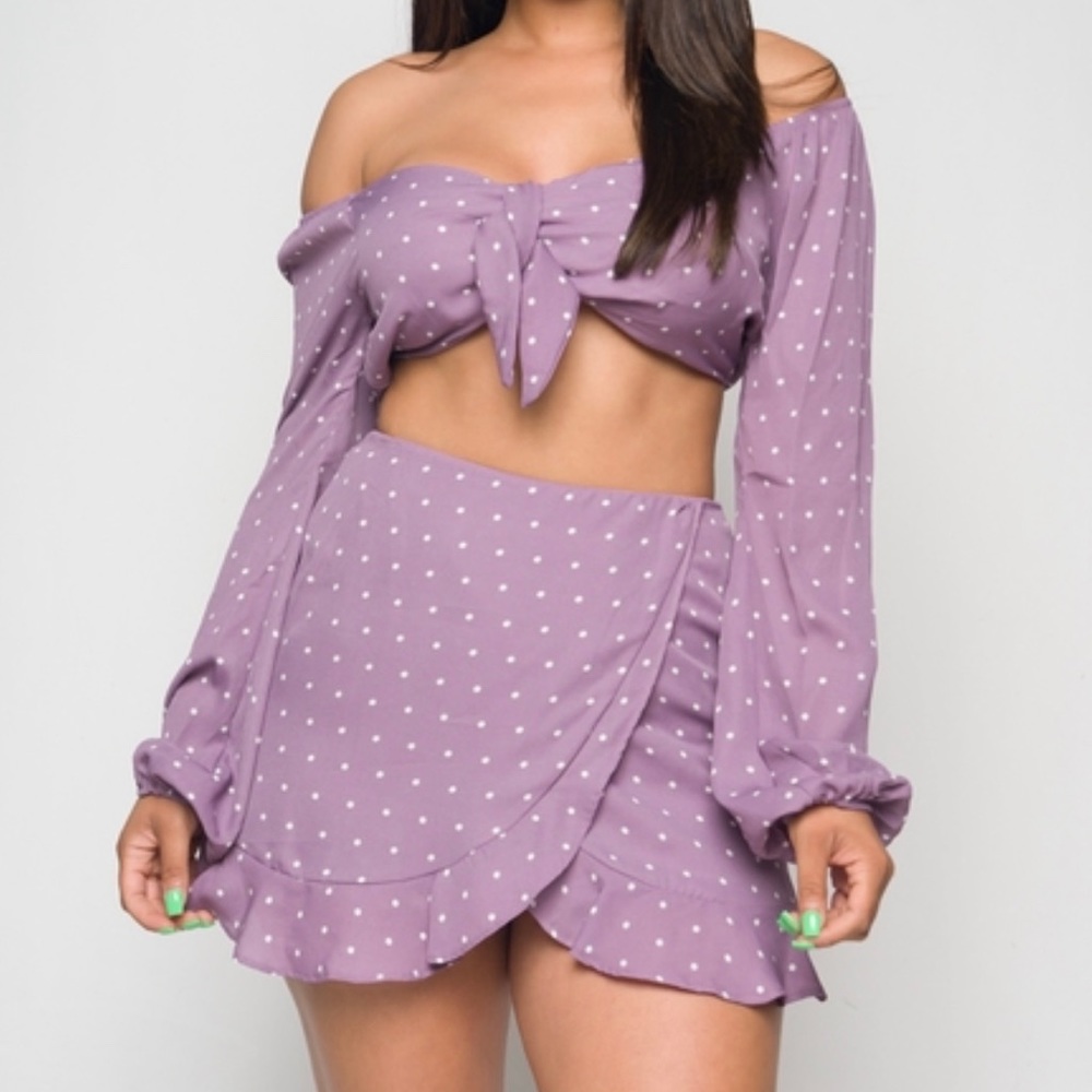 Polka dot skirt set